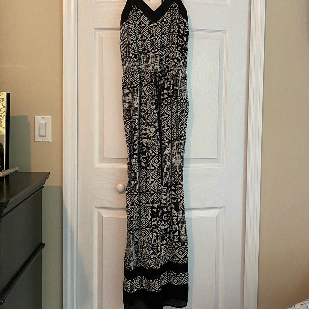 Rhapsody Black & White Printed Maxi Jumpsuit